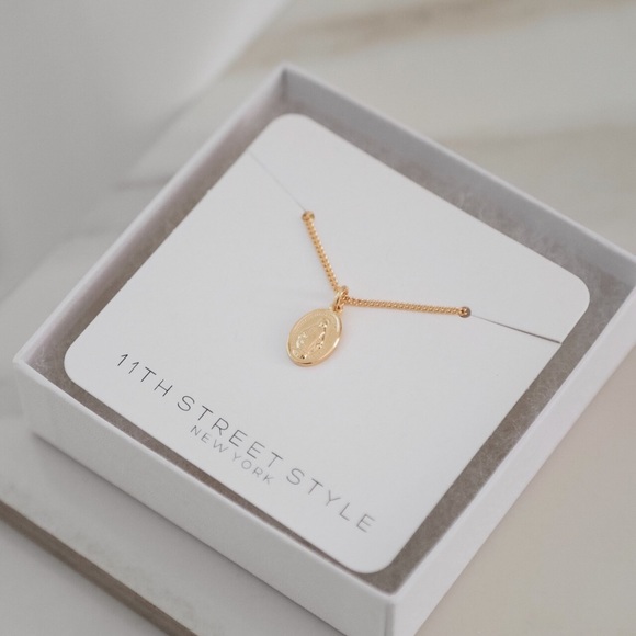 Petite Virgin Mary Necklace | 18K Gold Filled - Picture 6 of 8